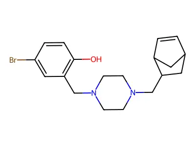 2-[[4-(5-Bicyclo[2.2.1]hept-2-enylmethyl)piperazin-1-yl]methyl]-4-bromophenol structure