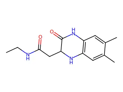 2-(6,7-dimethyl-3-oxo-1,2,3,4-tetrahydroquinoxalin-2-yl)-N-ethylacetamide structure