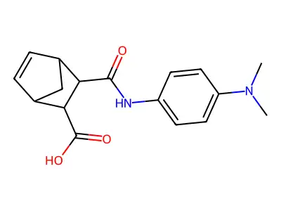 3-{[4-(Dimethylamino)anilino]carbonyl}bicyclo[2.2.1]hept-5-ene-2-carboxylic acid structure