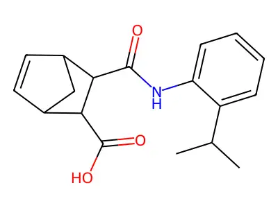 3-{[(2-Isopropylphenyl)amino]carbonyl}bicyclo[2.2.1]hept-5-ene-2-carboxylic acid structure