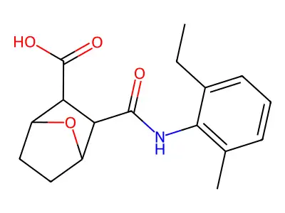 3-[(2-ethyl-6-methylanilino)carbonyl]-7-oxabicyclo[2.2.1]heptane-2-carboxylic acid structure