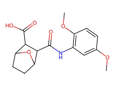 2-[(2,5-Dimethoxyphenyl)carbamoyl]-7-oxabicyclo[2.2.1]heptane-3-carboxylic acid structure