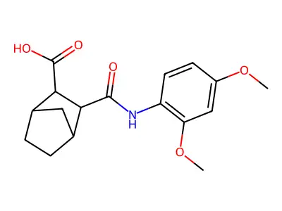3-[(2,4-Dimethoxyphenyl)carbamoyl]bicyclo[2.2.1]heptane-2-carboxylic acid structure