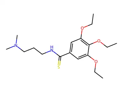 Benzamide, N-(3-dimethylaminopropyl)-3,4,5-triethoxythio- structure