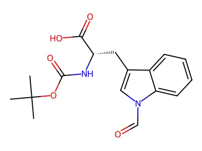 N-alpha-t-BOC-formyl-L-tryptophan structure
