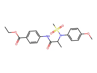 ethyl 4-{[N-(4-methoxyphenyl)-N-(methylsulfonyl)alanyl]amino}benzoate structure