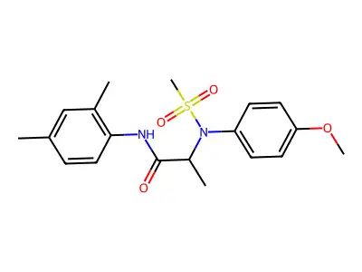 N-(2,4-dimethylphenyl)-2-(4-methoxy-N-methylsulfonylanilino)propanamide structure