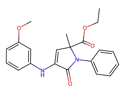 ethyl 4-(3-methoxyanilino)-2-methyl-5-oxo-1-phenylpyrrole-2-carboxylate structure