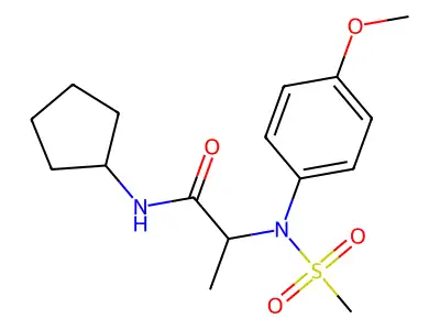 N-cyclopentyl-2-(4-methoxy-N-methylsulfonylanilino)propanamide structure