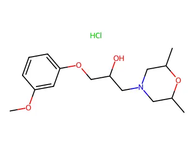 1-(2,6-dimethylmorpholin-4-yl)-3-(3-methoxyphenoxy)propan-2-ol Hydrochloride structure