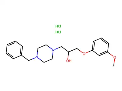 1-(4-benzylpiperazin-1-yl)-3-(3-methoxyphenoxy)propan-2-ol Dihydrochloride structure