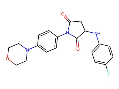 3-[(4-Fluorophenyl)amino]-1-[4-(morpholin-4-yl)phenyl]pyrrolidine-2,5-dione structure