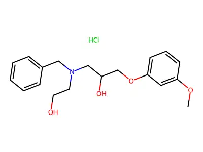 1-(Benzyl(2-hydroxyethyl)amino)-3-(3-methoxyphenoxy)propan-2-ol hydrochloride structure