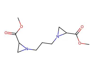 Dimethyl 1,1'-(propane-1,3-diyl)bis(aziridine-2-carboxylate) structure