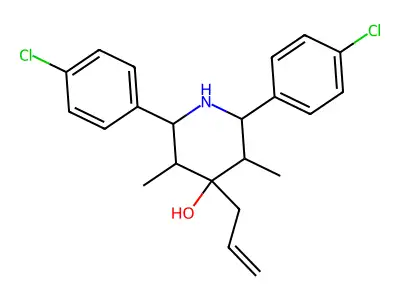 4-Allyl-2,6-bis(4-chlorophenyl)-3,5-dimethyl-4-piperidinol structure