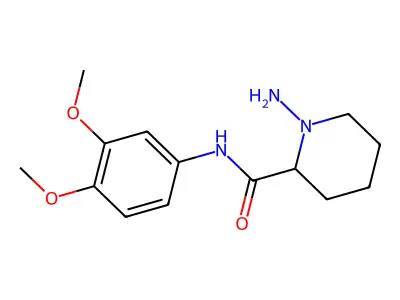 1-amino-N-(3,4-dimethoxyphenyl)piperidine-2-carboxamide structure