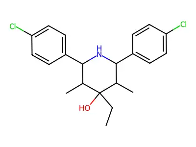 2,6-Bis(4-chlorophenyl)-4-ethyl-3,5-dimethylpiperidin-4-ol structure