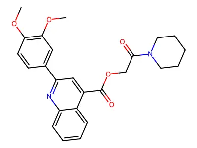 (2-Oxo-2-piperidin-1-ylethyl) 2-(3,4-dimethoxyphenyl)quinoline-4-carboxylate structure