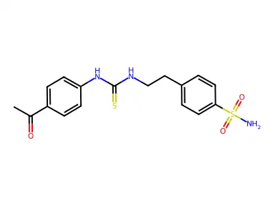 3-(4-Acetylphenyl)-1-[2-(4-sulfamoylphenyl)ethyl]thiourea structure