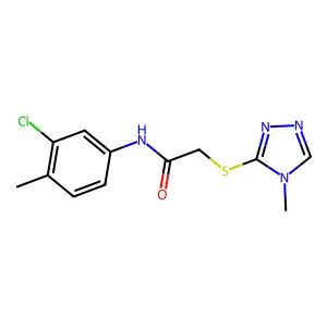 N-(3-Chloro-4-methylphenyl)-2-((4-methyl-4H-1,2,4-triazol-3-YL)thio)acetamide structure