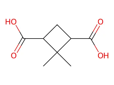 2,2-dimethylcyclobutane-1,3-dicarboxylic Acid structure