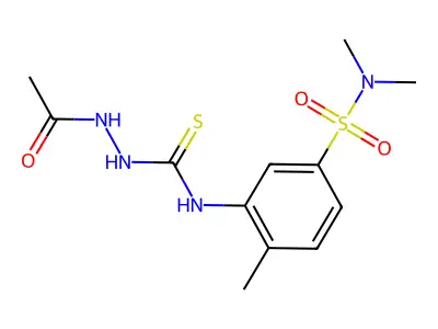 2-Acetyl-N-(5-(N,N-dimethylsulfamoyl)-2-methylphenyl)hydrazine-1-carbothioamide structure
