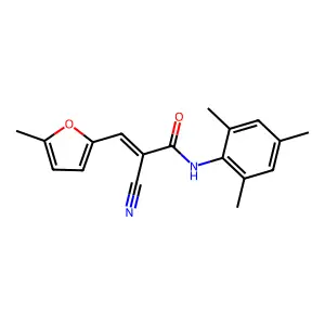 (2Z)-2-cyano-3-(5-methylfuran-2-yl)-N-(2,4,6-trimethylphenyl)prop-2-enamide structure
