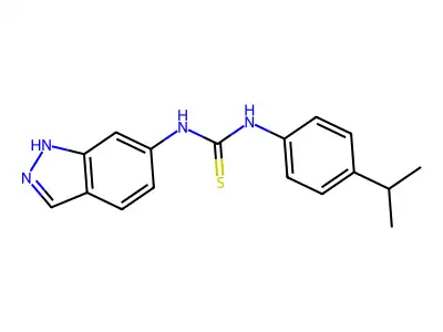 1-(1H-indazol-6-yl)-3-(4-propan-2-ylphenyl)thiourea structure
