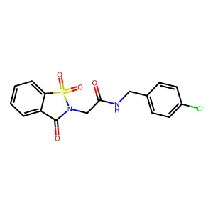 N-(4-chlorobenzyl)-2-(1,1-dioxido-3-oxo-1,2-benzothiazol-2(3H)-yl)acetamide structure