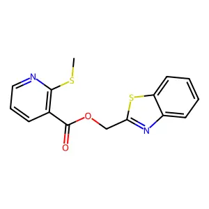Benzo[d]thiazol-2-ylmethyl 2-(methylthio)nicotinate structure
