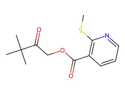 (3,3-Dimethyl-2-oxobutyl) 2-methylsulfanylpyridine-3-carboxylate structure