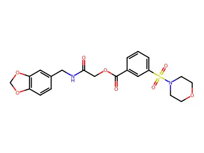 [2-(1,3-benzodioxol-5-ylmethylamino)-2-oxoethyl] 3-morpholin-4-ylsulfonylbenzoate structure