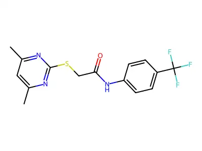 2-[(4,6-dimethylpyrimidin-2-yl)sulfanyl]-N-[4-(trifluoromethyl)phenyl]acetamide structure