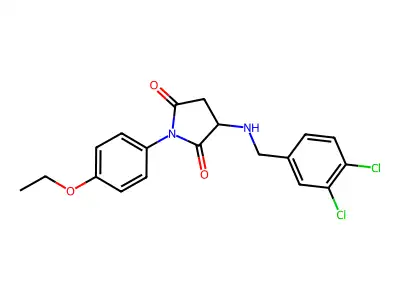 3-[(3,4-Dichlorophenyl)methylamino]-1-(4-ethoxyphenyl)pyrrolidine-2,5-dione structure