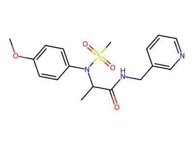 2-(4-methoxy-N-methylsulfonylanilino)-N-(pyridin-3-ylmethyl)propanamide structure