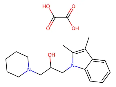 1-(2,3-dimethyl-1H-indol-1-yl)-3-(piperidin-1-yl)propan-2-ol oxalate structure