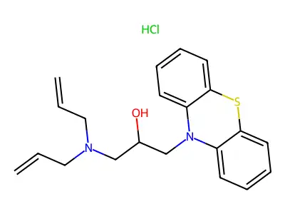 1-(diallylamino)-3-(10H-phenothiazin-10-yl)propan-2-ol hydrochloride structure