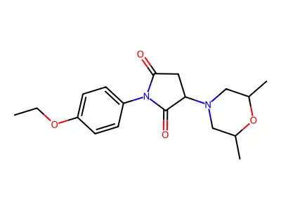 3-(2,6-Dimethylmorpholin-4-yl)-1-(4-ethoxyphenyl)pyrrolidine-2,5-dione structure
