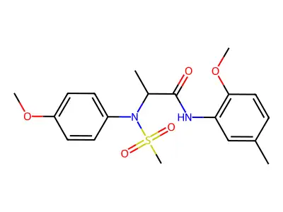 N-(2-methoxy-5-methylphenyl)-2-(4-methoxy-N-methylsulfonylanilino)propanamide structure