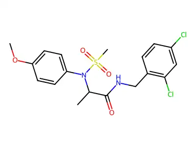 N-[(2,4-dichlorophenyl)methyl]-2-(4-methoxy-N-methylsulfonylanilino)propanamide structure
