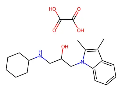 1-(cyclohexylamino)-3-(2,3-dimethyl-1H-indol-1-yl)propan-2-ol oxalate structure