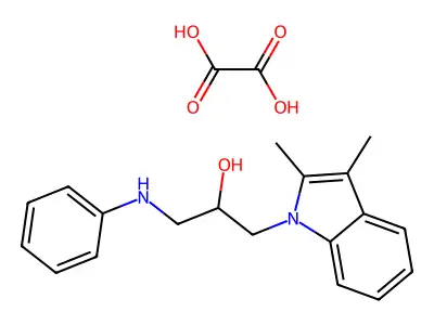 1-(2,3-dimethyl-1H-indol-1-yl)-3-(phenylamino)propan-2-ol oxalate structure