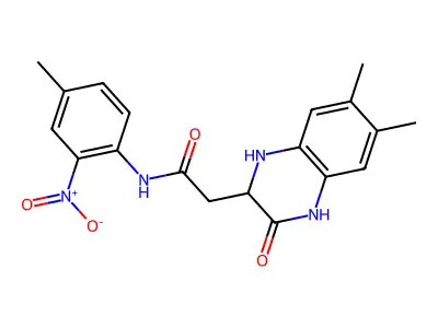 2-(6,7-dimethyl-3-oxo-1,2,3,4-tetrahydroquinoxalin-2-yl)-N-(4-methyl-2-nitrophenyl)acetamide structure