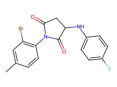 1-(2-Bromo-4-methylphenyl)-3-[(4-fluorophenyl)amino]pyrrolidine-2,5-dione structure