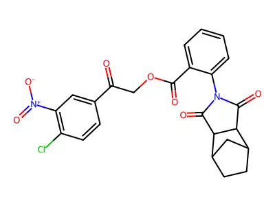 2-(4-chloro-3-nitrophenyl)-2-oxoethyl 2-(1,3-dioxooctahydro-2H-4,7-methanoisoindol-2-yl)benzoate structure