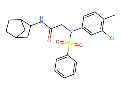 N-bicyclo[2.2.1]hept-2-yl-2-[3-chloro-4-methyl(phenylsulfonyl)anilino]acetamide structure