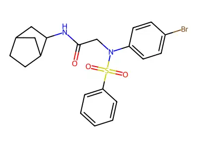 N-bicyclo[2.2.1]hept-2-yl-2-[4-bromo(phenylsulfonyl)anilino]acetamide structure
