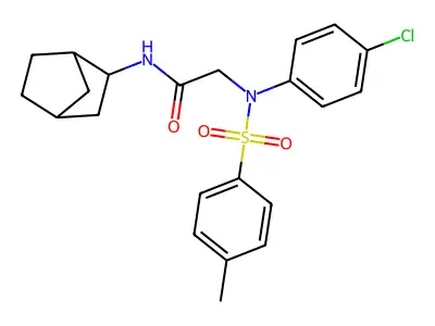 N-bicyclo[2.2.1]hept-2-yl-2-{4-chloro[(4-methylphenyl)sulfonyl]anilino}acetamide structure