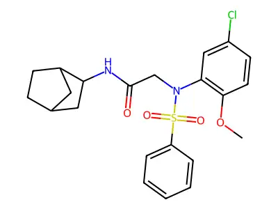 N-bicyclo[2.2.1]hept-2-yl-2-[5-chloro-2-methoxy(phenylsulfonyl)anilino]acetamide structure