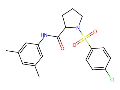 1-(4-chlorophenyl)sulfonyl-N-(3,5-dimethylphenyl)pyrrolidine-2-carboxamide structure